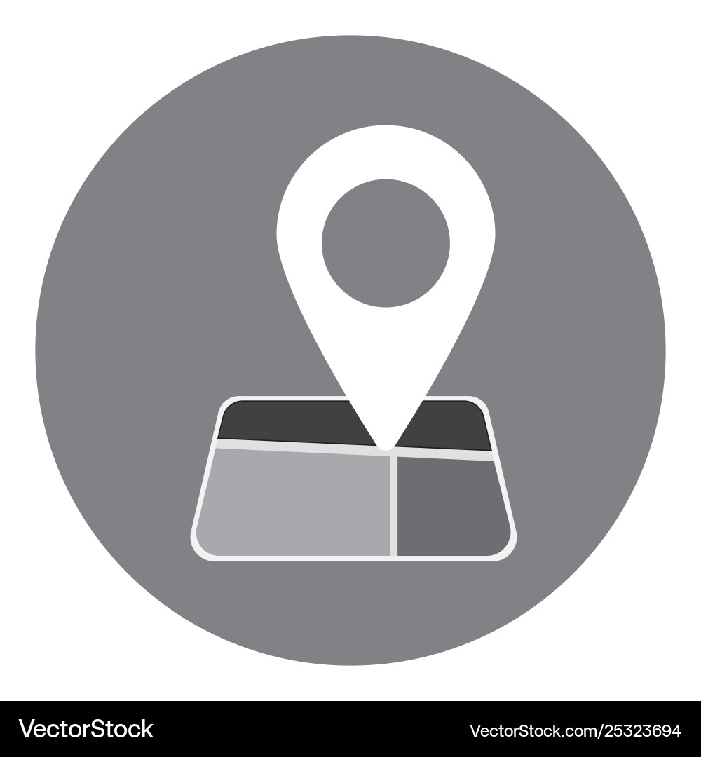 Flat pointer on map gps vector image