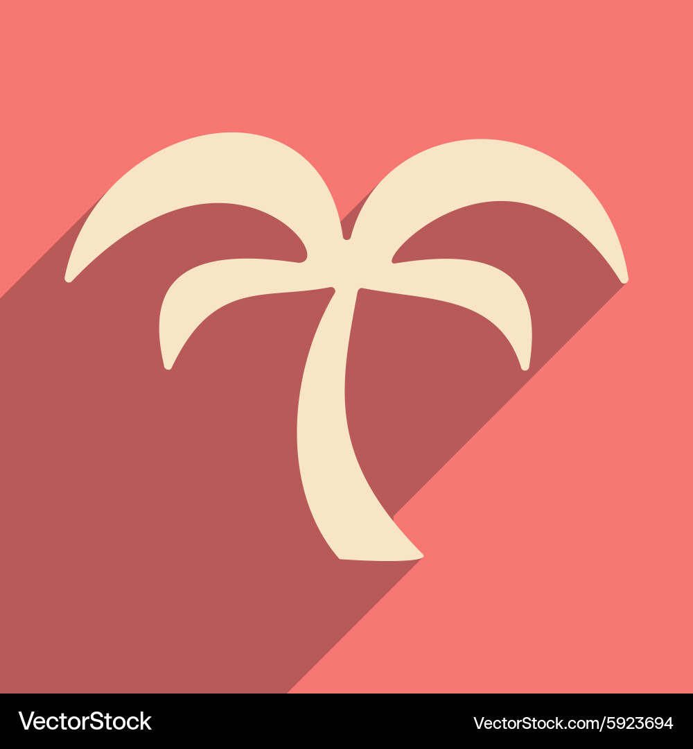 Flat with shadow icon and mobile application palm Vector Image