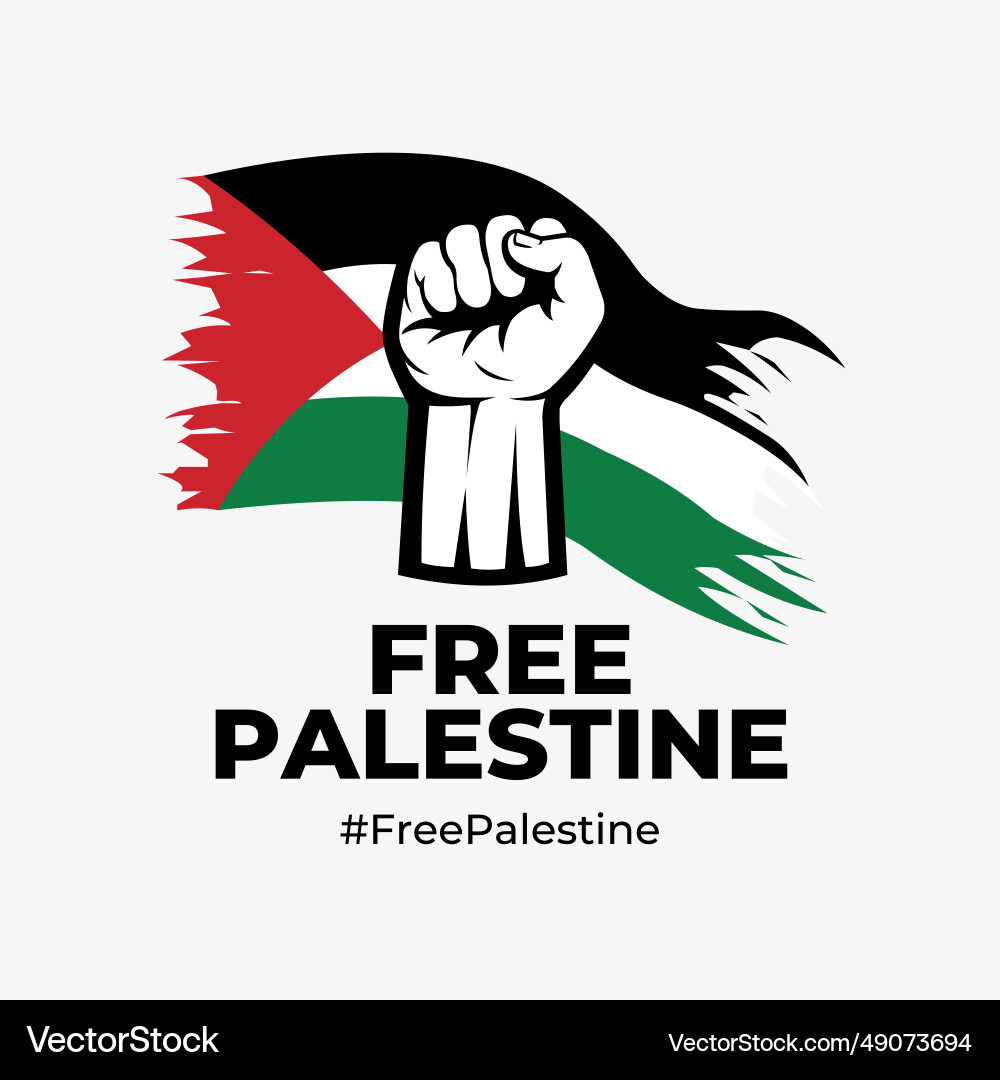 Free palestine movement isolated in white Vector Image