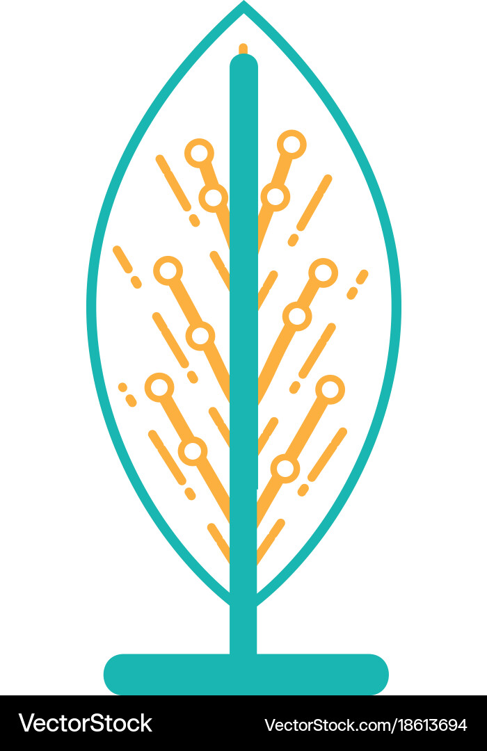 Line virtual reality tree with circuits device Vector Image