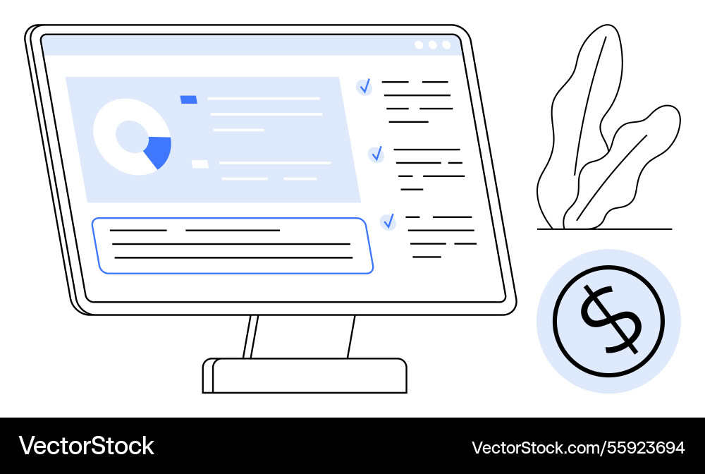 Modern data dashboard with financial report Vector Image