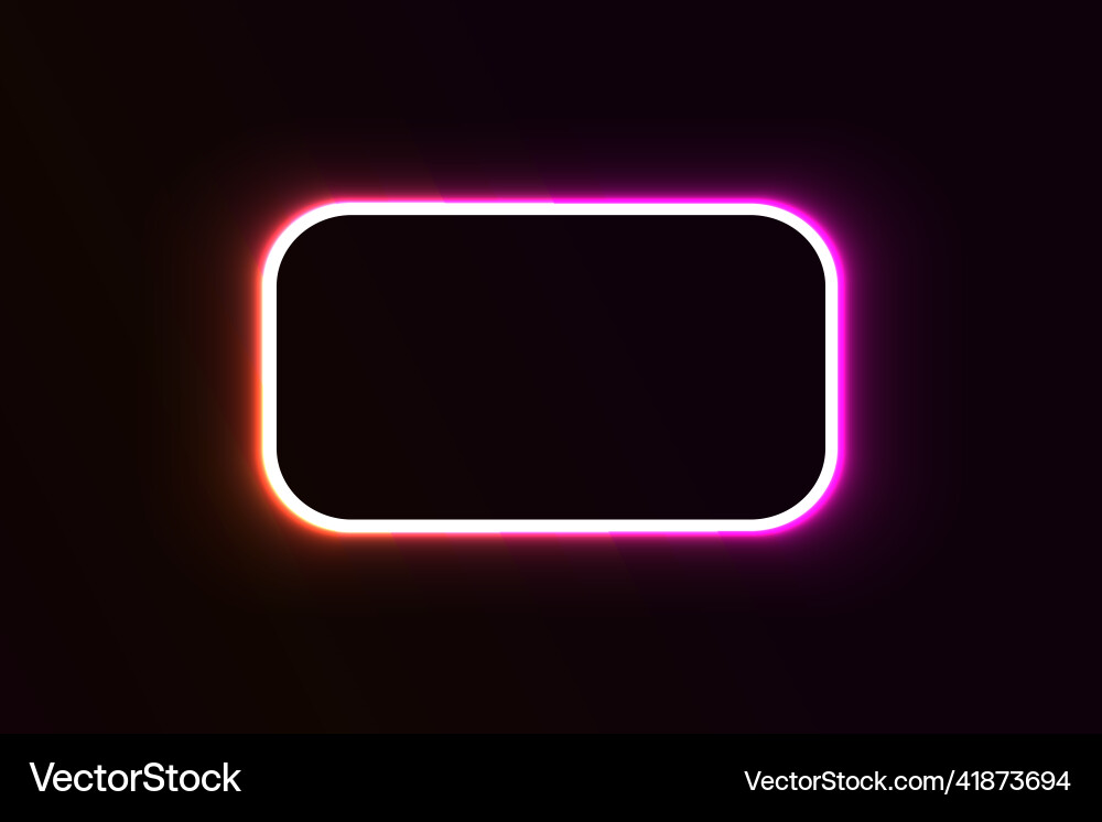 Neon double rounded rectangular frame Neon double rounded rectangular frame vector image
