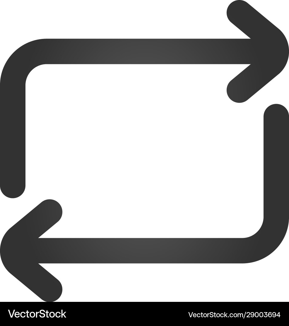 Repeat refresh upgrade rectangle arrows isolated vector image