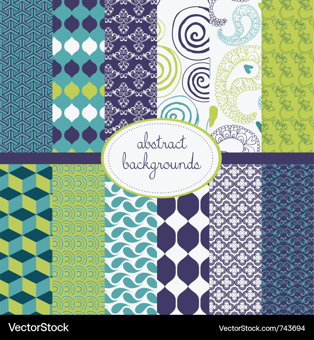 Retro Pattern Collection Vector Image