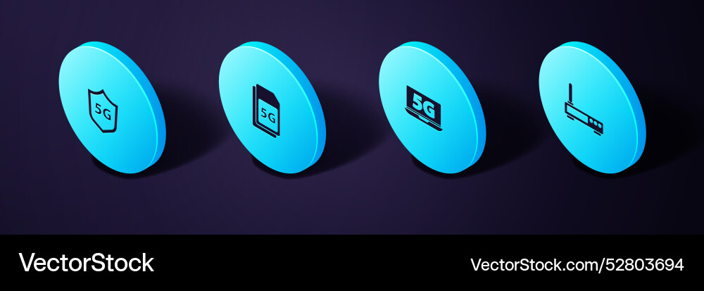 Set isometric router and wi-fi signal laptop Set isometric router and wi-fi signal laptop vector image
