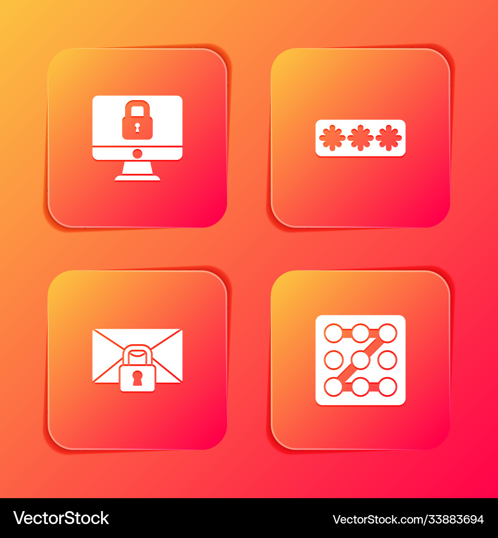 Set lock on computer monitor password protection Set lock on computer monitor password protection vector image
