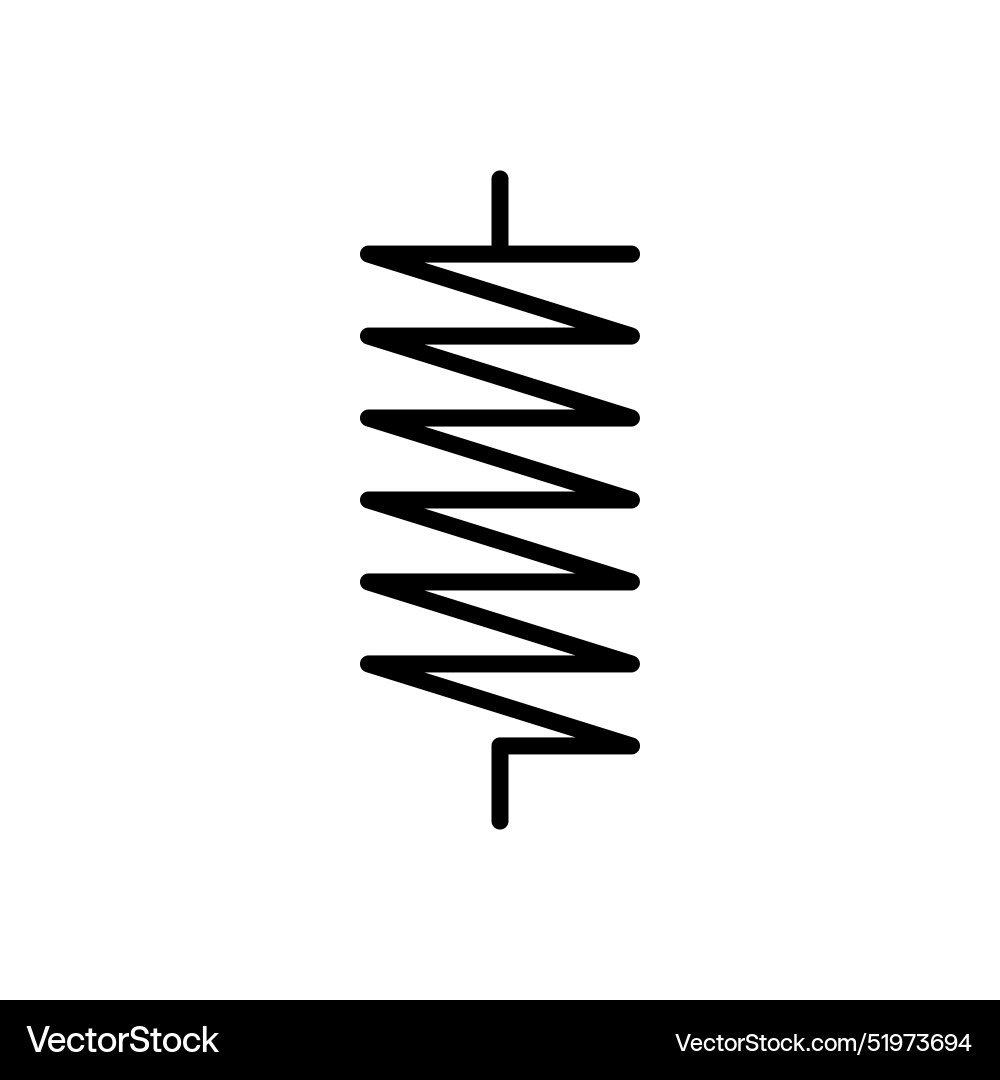 Spring coil and absorber icon in thin line style Vector Image