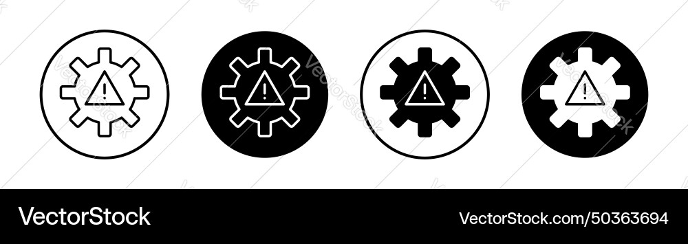 System error icon settechnical failure warning Vector Image