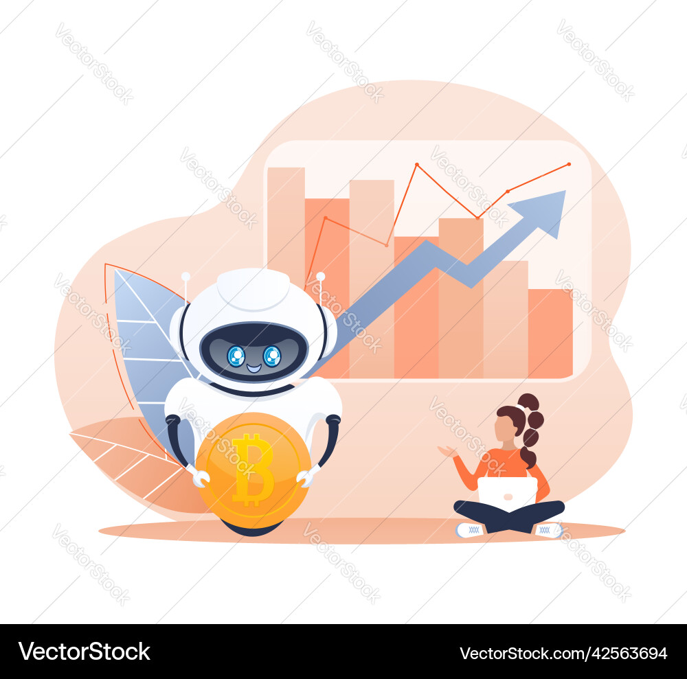 Trading bot stock concept artificial Trading bot stock concept artificial vector image