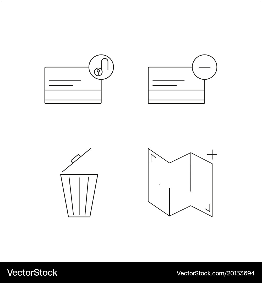Web simple linear icon setsimple outline icons Vector Image