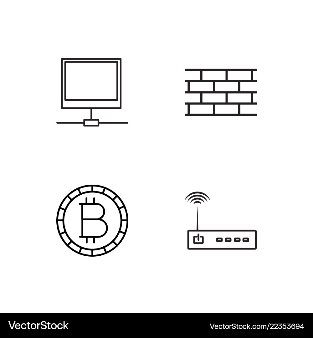 Web simple outlined icons set Vector Image