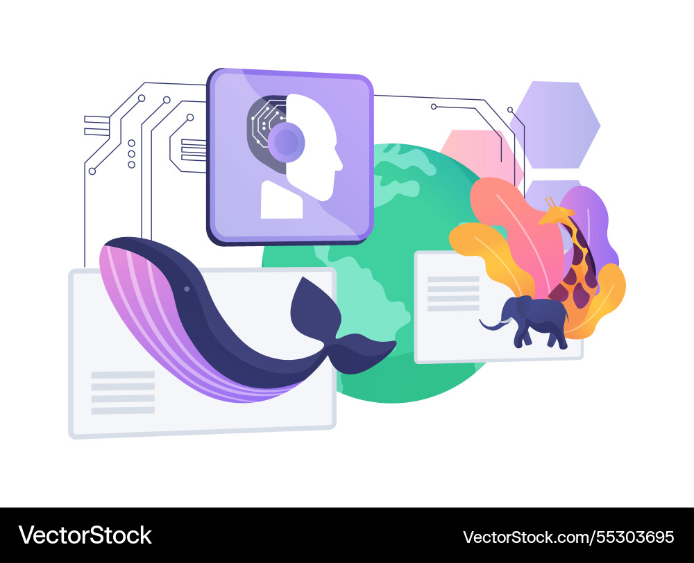 Ai-driven biodiversity monitoring abstract concept Ai-driven biodiversity monitoring abstract concept Vector Image