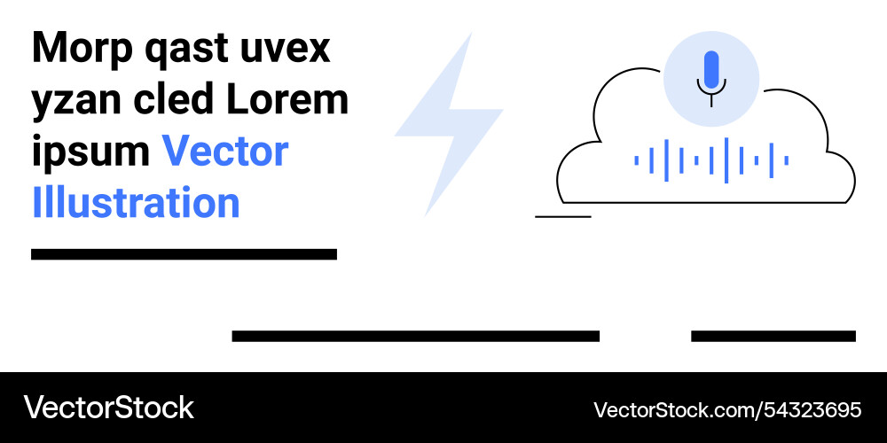 Audio cloud storage with lightning icon and text Audio cloud storage with lightning icon and text Vector Image