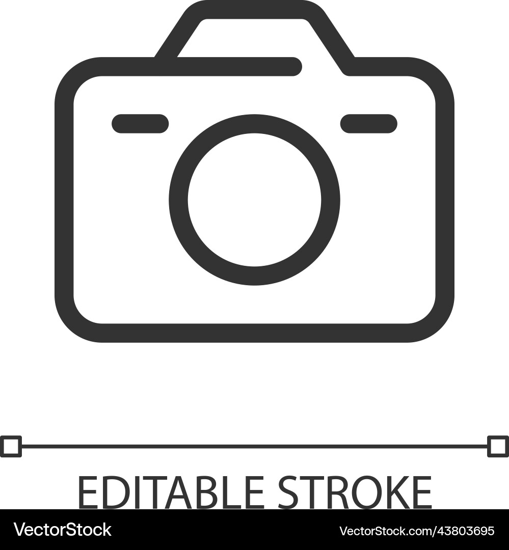 Camera pixel perfect linear ui icon Camera pixel perfect linear ui icon Vector Image