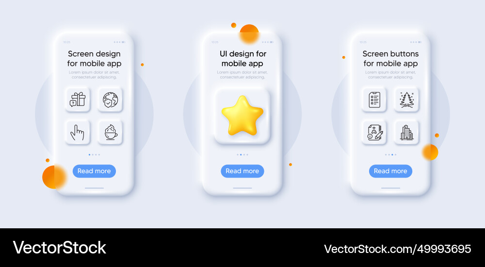 Christmas tree checklist and algorithm line icons Christmas tree checklist and algorithm line icons vector image
