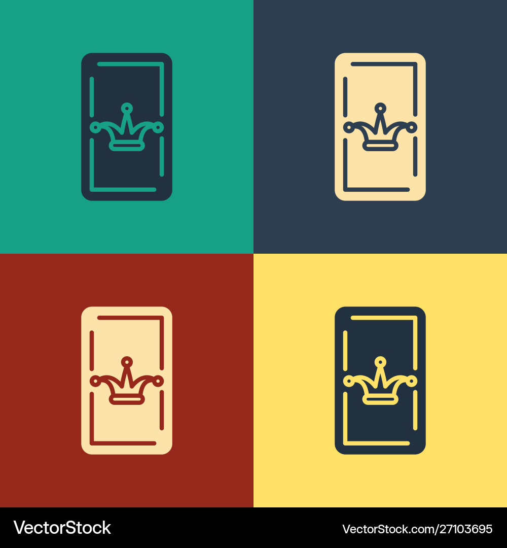 Color joker playing card icon isolated on Vector Image