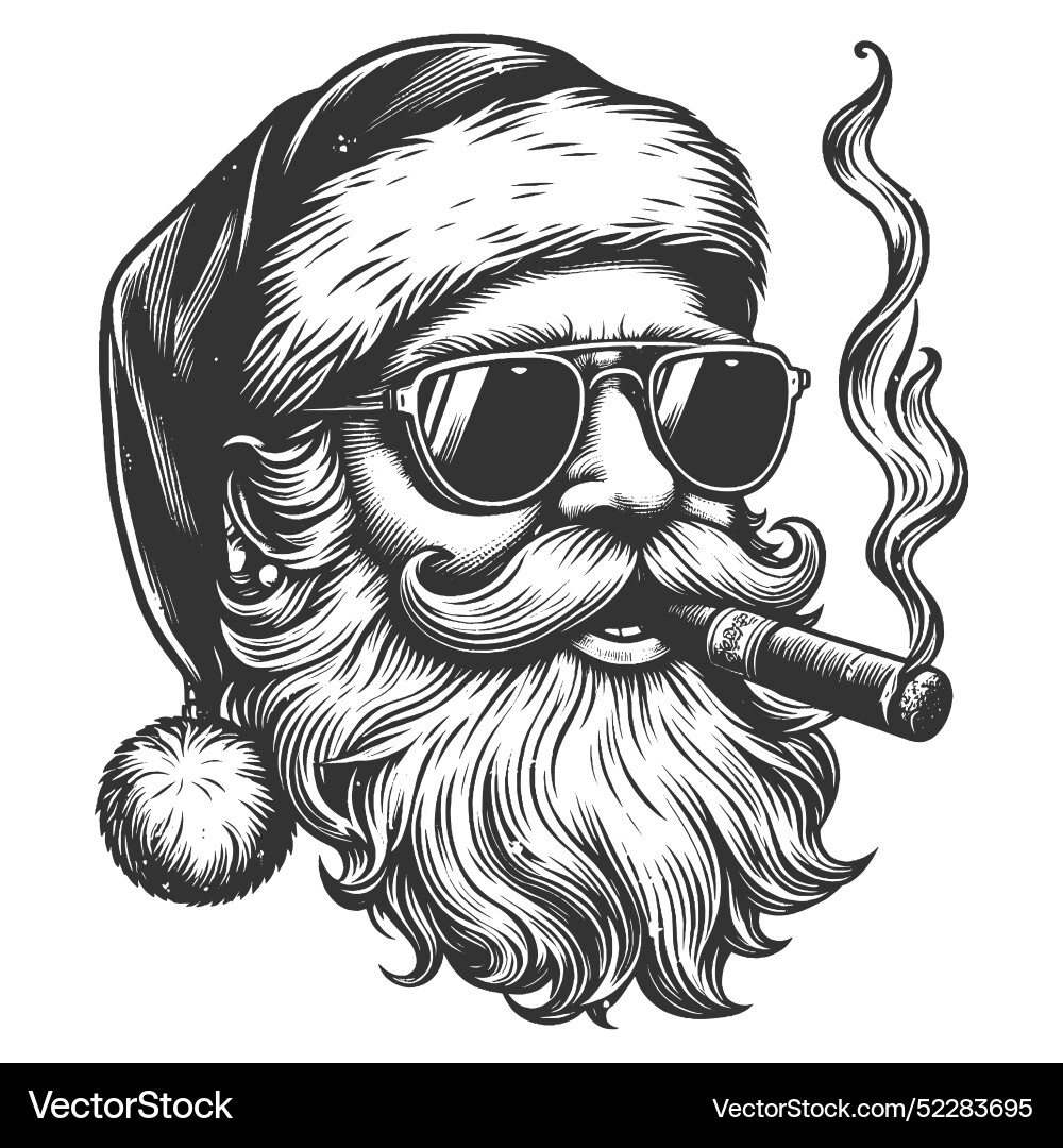 Coole santa claus mit Sonnenbrille und Zigarre Coole santa claus mit Sonnenbrille und Zigarre vektorbild
