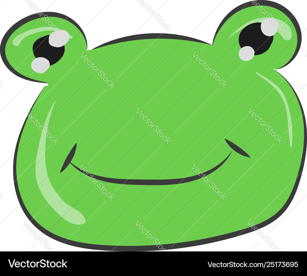 Drawing face a smiling frog or color Vector Image