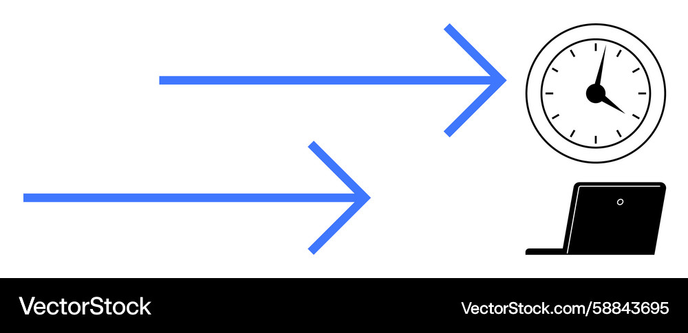 Efficiency and speed concept with arrows clock Efficiency and speed concept with arrows clock Vector Image