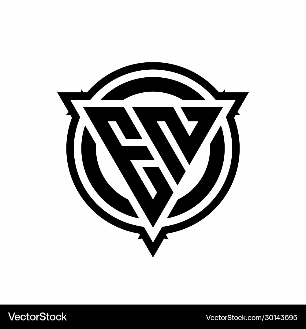 En logo with triangle shape and circle vector image