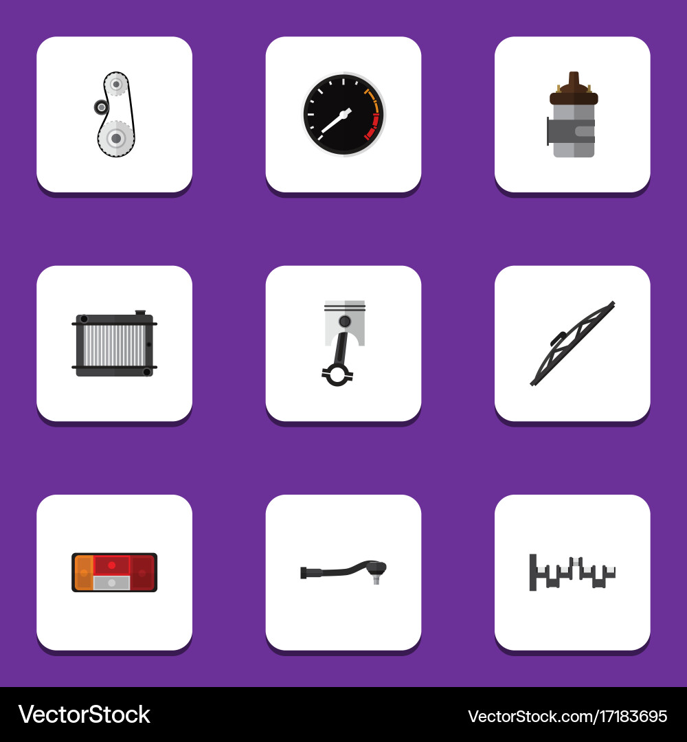 Flat icon component set of input technology Vector Image