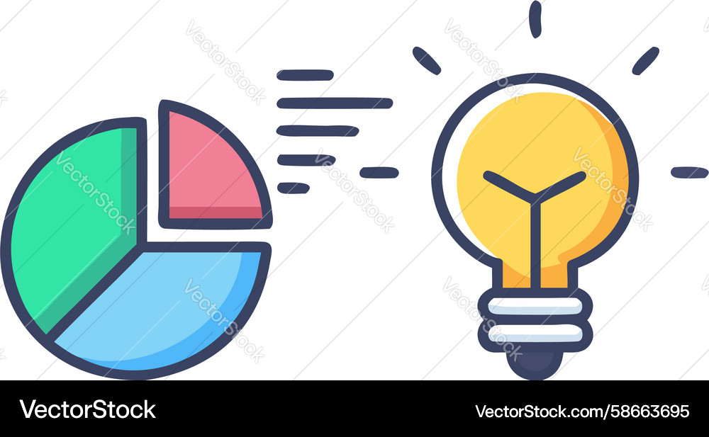 Idea generation for data insights icon design Vector Image