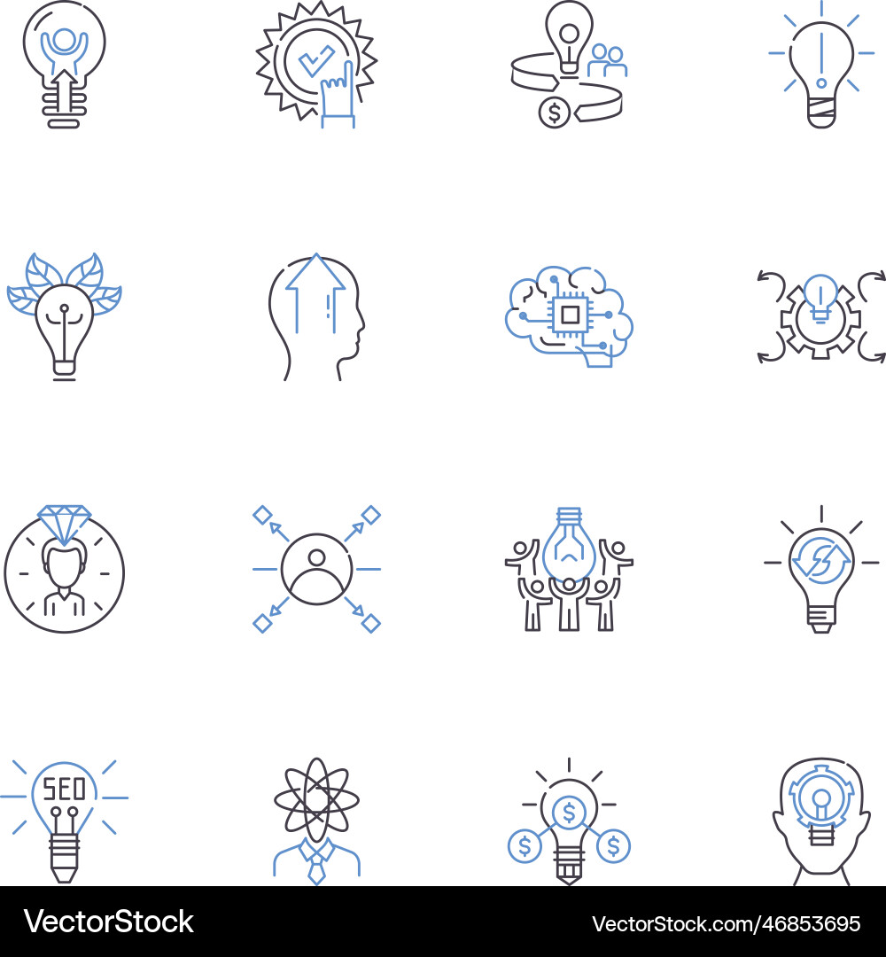 Intuition formulation line icons collection Intuition formulation line icons collection vector image