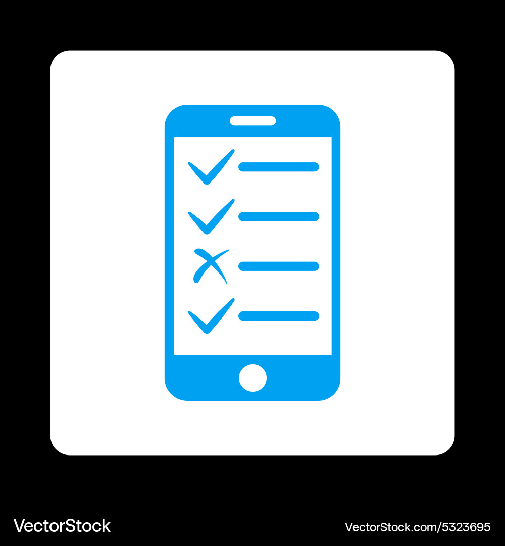 Mobile tasks icon from commerce buttons overcolor vector image