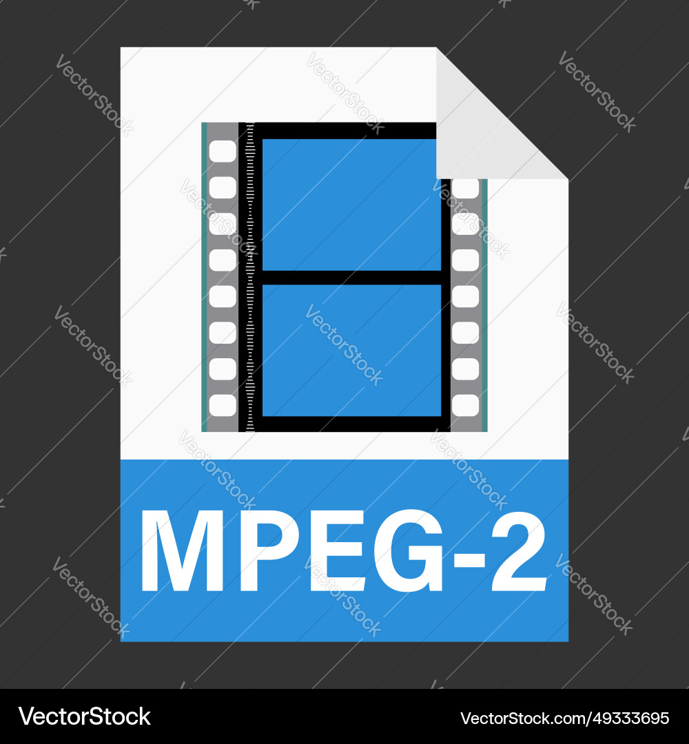 Modern flat design of mpeg-2 file icon for web Modern flat design of mpeg-2 file icon for web vector image