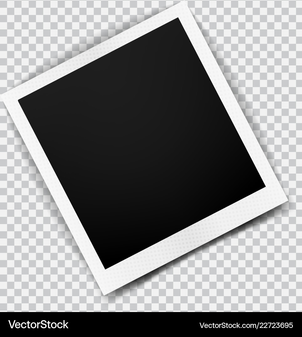 Old empty realistic photo frame with transparent Old empty realistic photo frame with transparent vector image