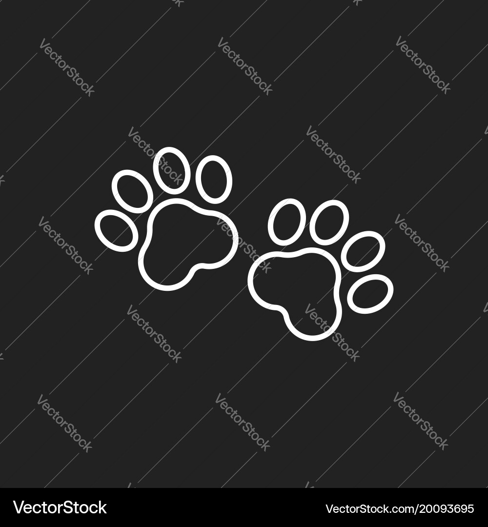 Paw print icon in line style dog or cat pawprint Vector Image