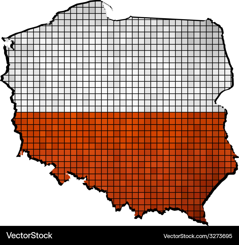 Poland map with flag inside Vector Image