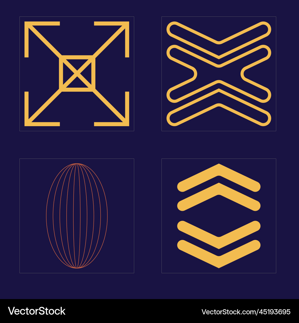 Retro futuristic elements for design large set Retro futuristic elements for design large set vector image