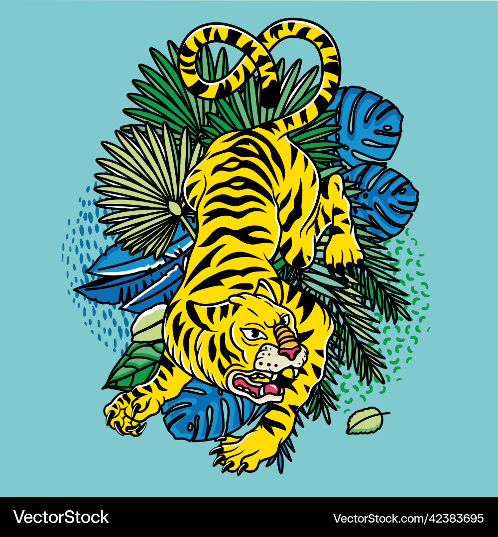 Savage tiger Savage tiger vector image