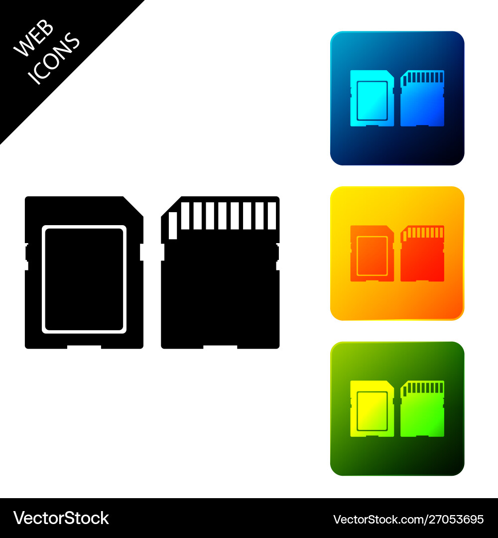 Sd card icon isolated memory adapter Sd card icon isolated memory adapter vector image