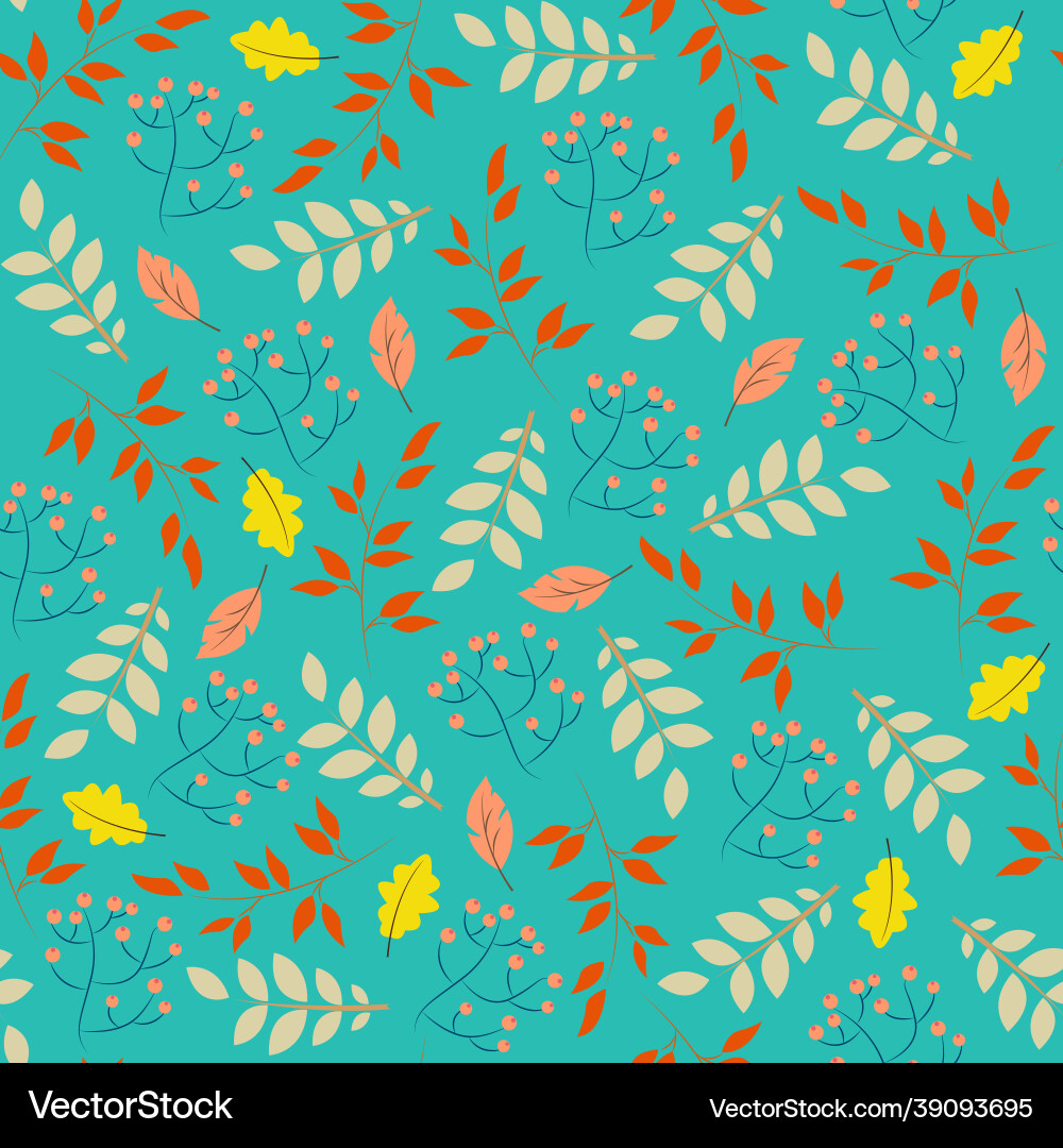 Seamless autumn pattern with rowan Seamless autumn pattern with rowan vector image