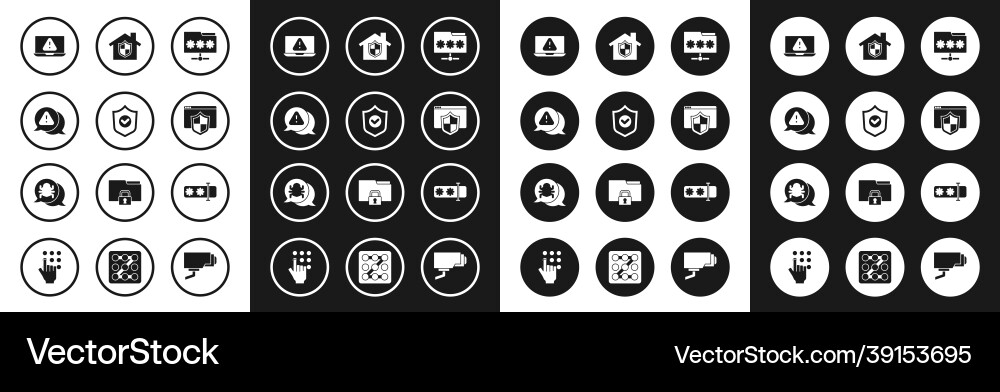 Set folder with password shield check mark Set folder with password shield check mark vector image