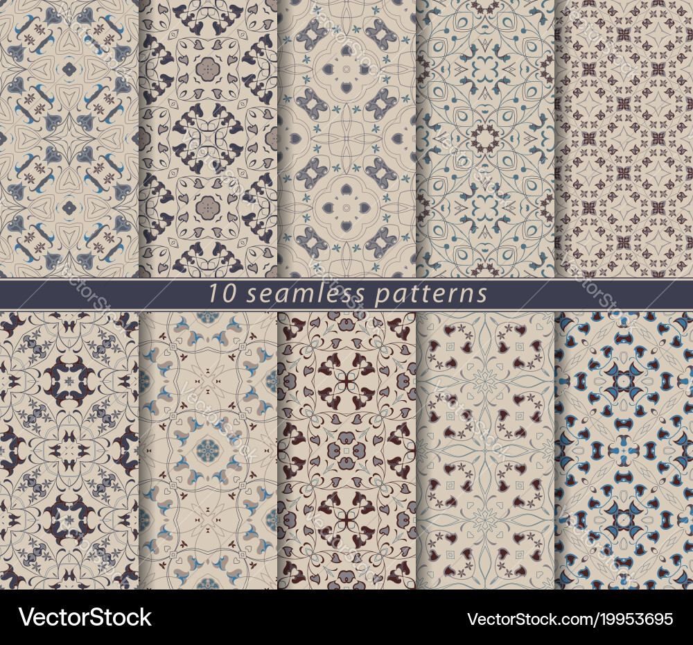 Set of ten seamless abstract patterns Vector Image