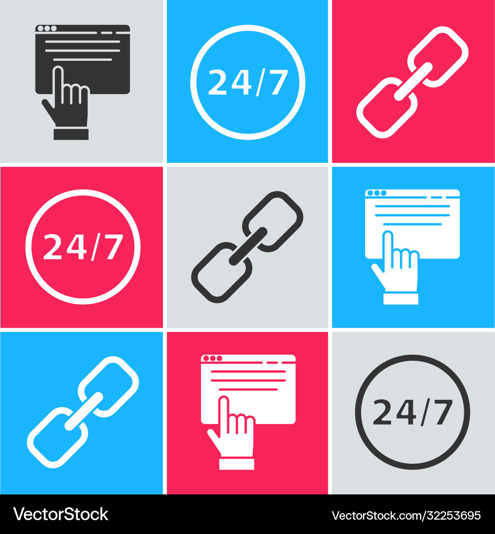 Set online shopping on screen clock 24 hours Vector Image