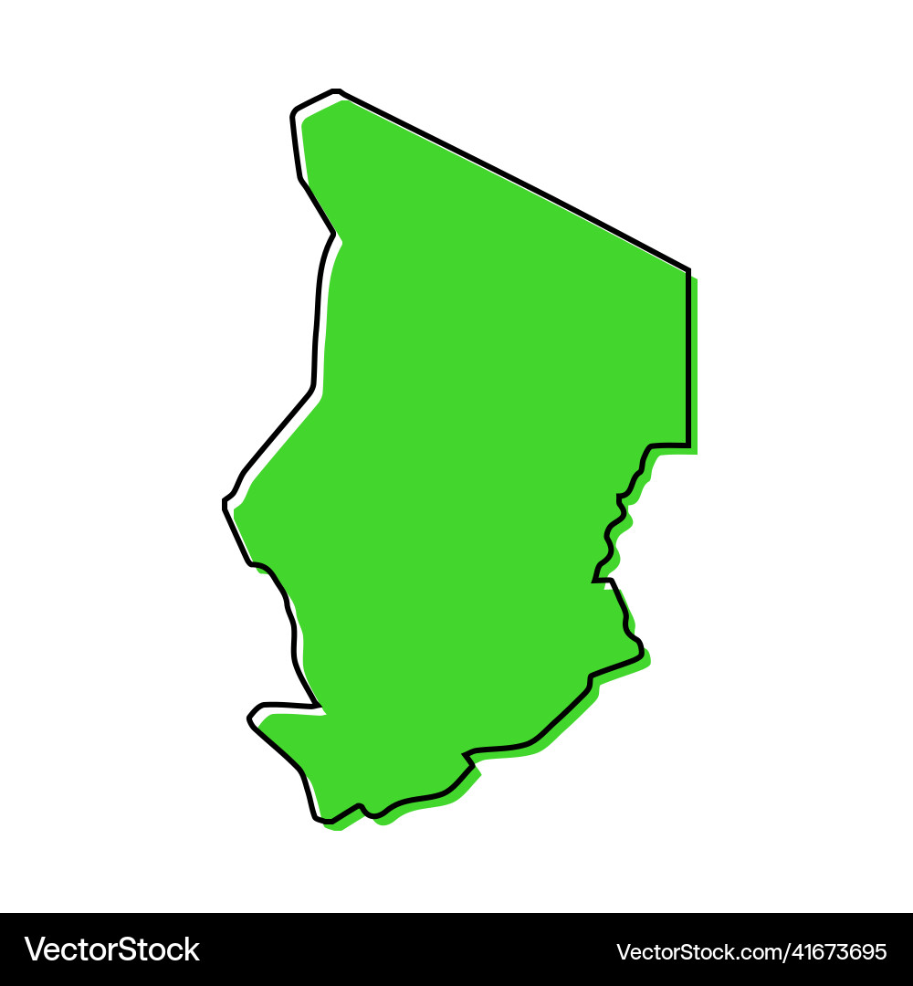 Simple outline map of chad stylized line design Vector Image