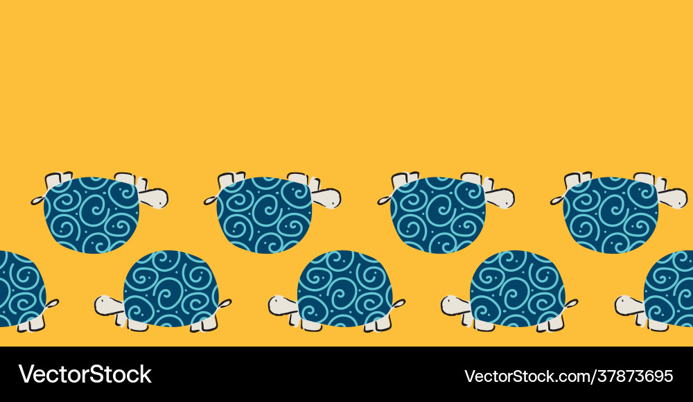 Turtle swirl frame border seamless pattern Turtle swirl frame border seamless pattern vector image