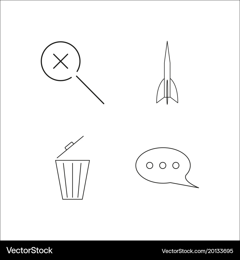 Web simple linear icon setsimple outline icons vector image