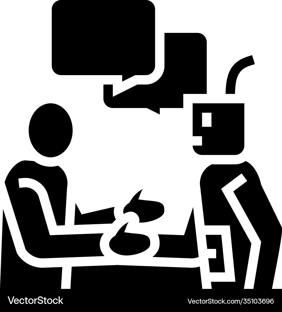 Artificial intelligence work introduction glyph Vector Image