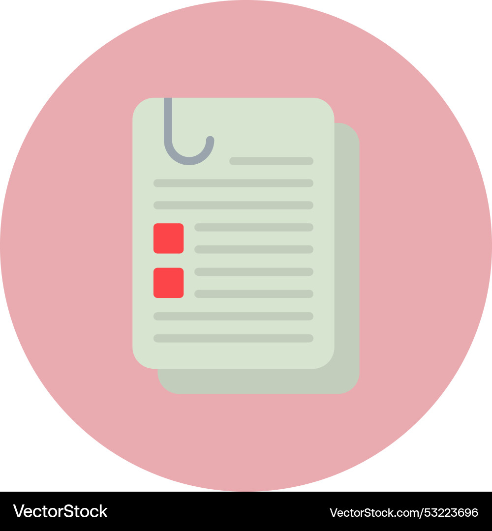 Assignment flat circle icon vector image