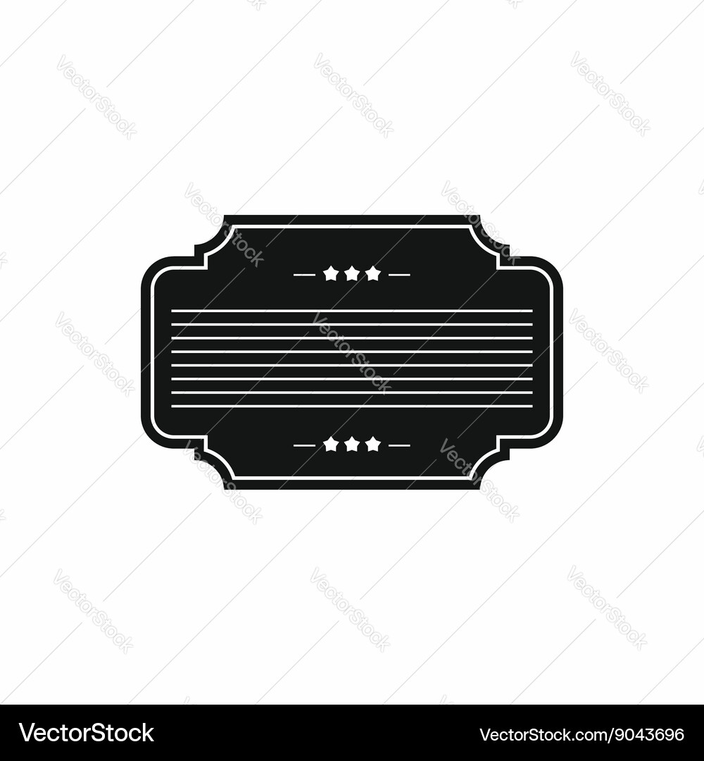 Badge with three stars icon simple style Vector Image