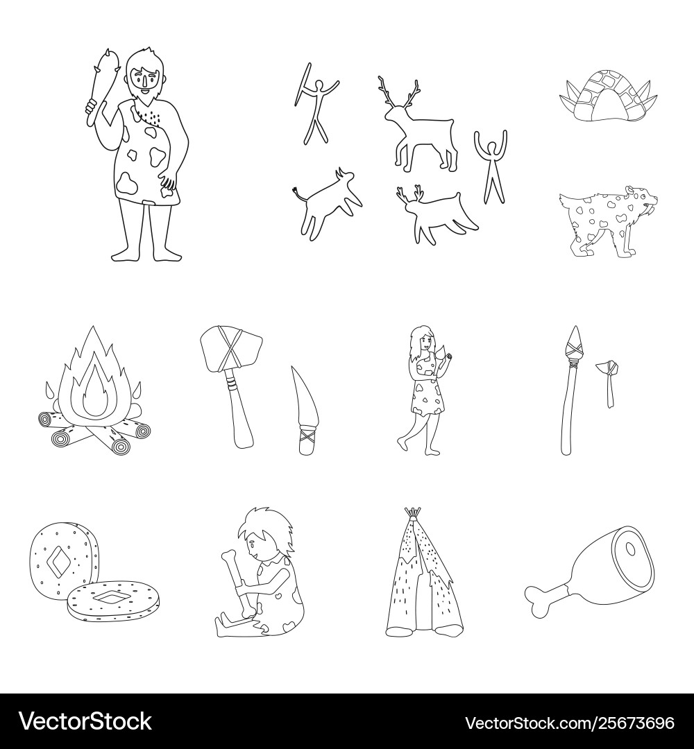 Design ancient and primitive sign set Design ancient and primitive sign set vector image