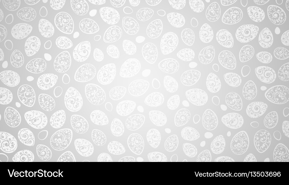 Elegant Easter Eggs with Curl Patterns vector image
