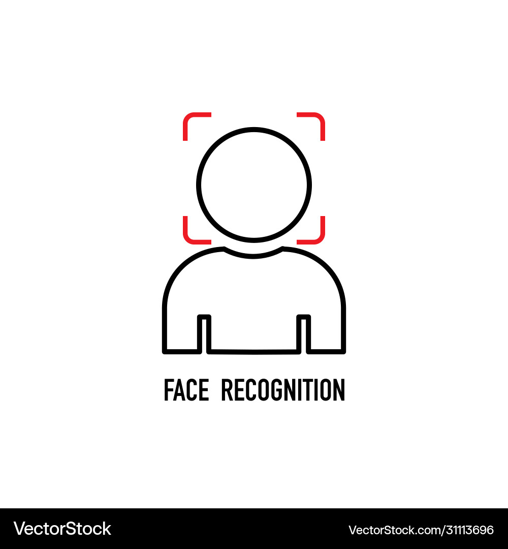 Face id recognition icon on empty background Face id recognition icon on empty background vector image
