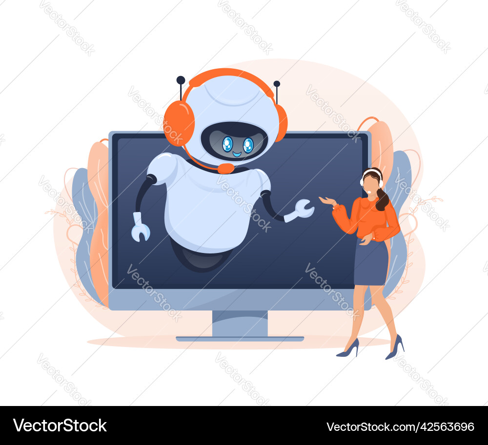 Flat chat bot for web design isometric Flat chat bot for web design isometric vector image