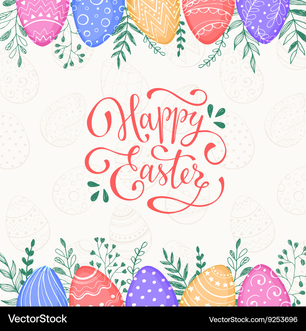 Floral Easter Wreath Vector Image